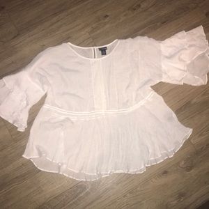 Liz Claiborne Flouncy White Blouse